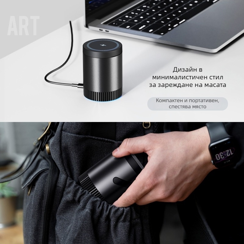 3-в-1 магнитно безжично зарядно за iPhone 15, слушалки и часовник MagSafe — PD протокол, магнитно зареждане, изход 3 A, максимум 15 W, обща мощност 23 W