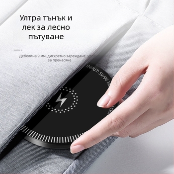 Безжично зарядно устройство 15W, бързо зареждане QC 3.0, 2A изход, настолен държач с цифров дисплей