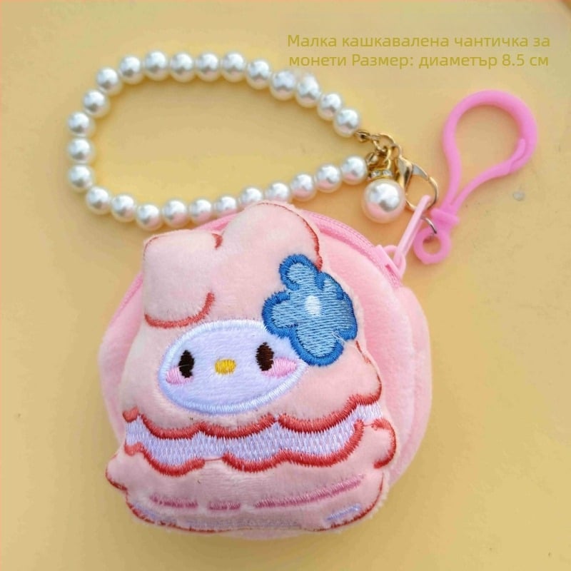 Монетник с аниме карикатура, свеж стил, унисекс, полиестер, за монети и слушалки
