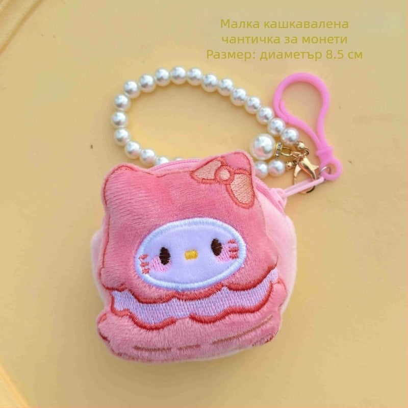 Монетник с аниме карикатура, свеж стил, унисекс, полиестер, за монети и слушалки