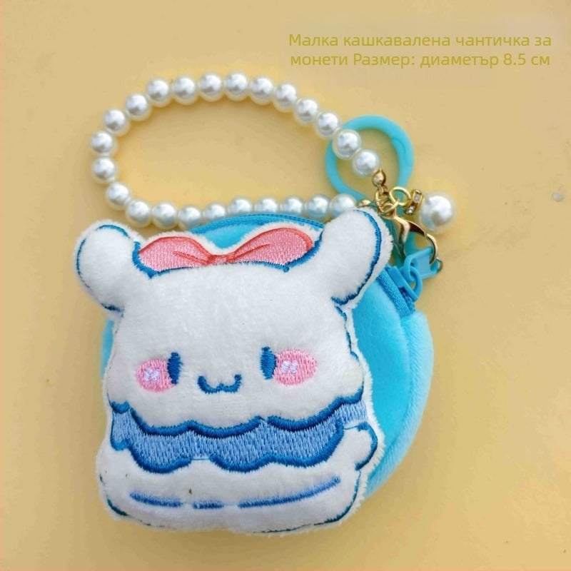 Монетник с аниме карикатура, свеж стил, унисекс, полиестер, за монети и слушалки