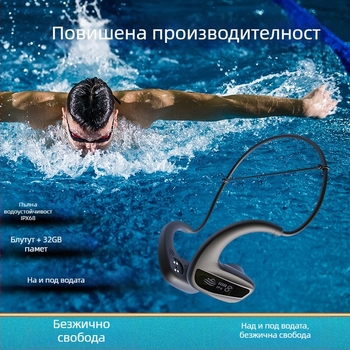 Слушалки с костна проводимост, Bluetooth 5.4, IPX8 водоустойчеви, обхват до 10 м, време на работа над 8 часа