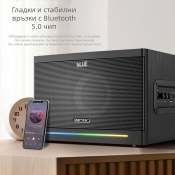 Xianke A18 компютърна аудио система 2.1 канала с Bluetooth, дървен корпус, MP3 чрез USB, 60W макс
