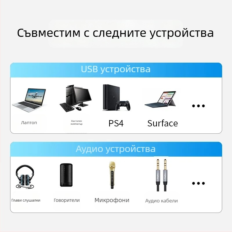 USB външна звукова карта – 3,5 мм вход за микрофон, стерео аудио, USB 2.0, модел V-K, марка Only Case