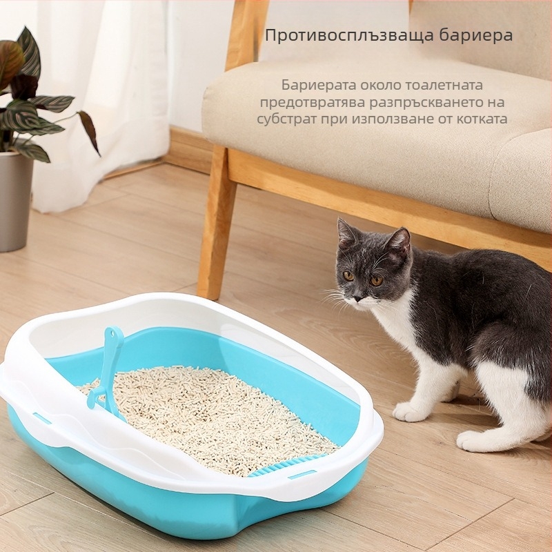 Котешка тоалетна – полузатворен дизайн, PP материал, Jiayou, за котки