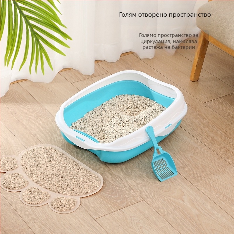 Котешка тоалетна – полузатворен дизайн, PP материал, Jiayou, за котки