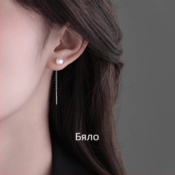 Обици от сребро 99% чистота, геометричен дизайн, зима 2025, семпъл стил