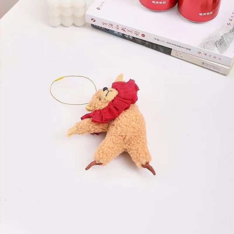 Дървено мече за автомобилна украса, стил карикатура, интериорно украшение за кола