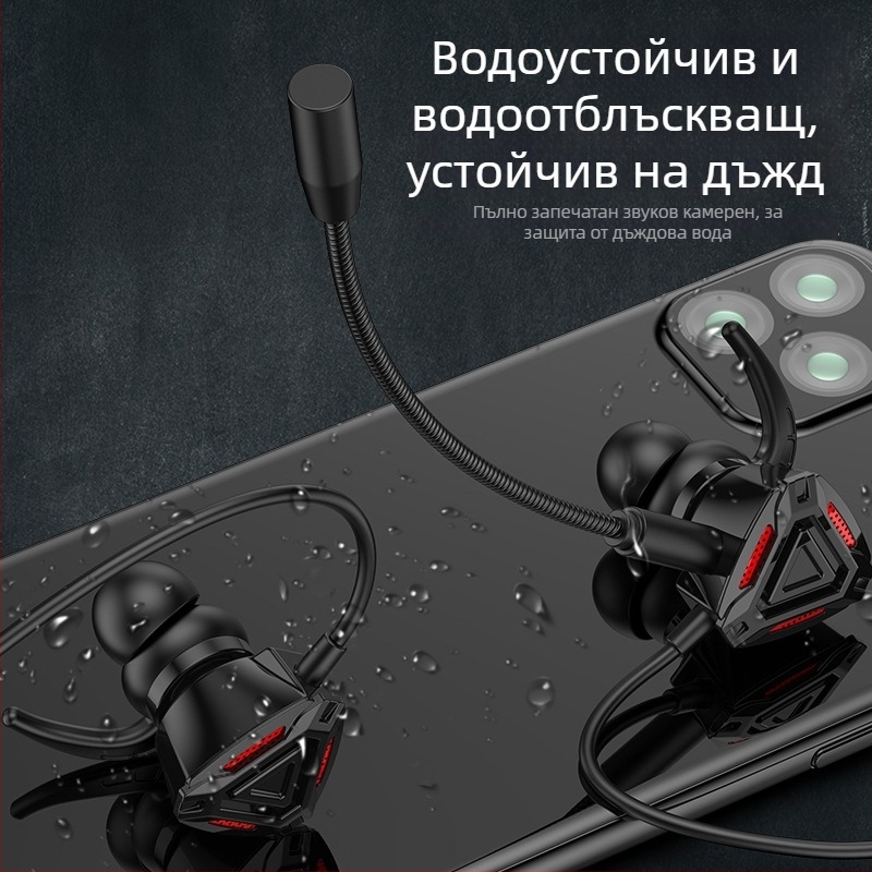 WJHH GM3 Еспортни жични In-ear слушалки с микрофон, 3.5 мм разъем, 1.2 м кабел, честотен диапазон 20–20000 Hz, импеданс 32 Ω