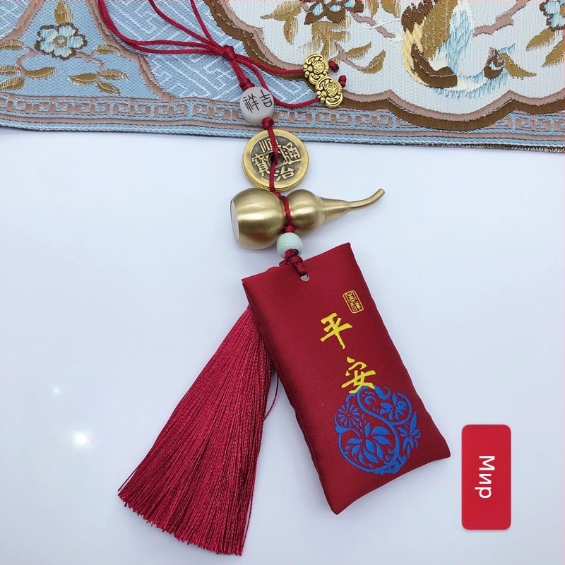 Медна автомобилна висулка с форма на тиква, функция за премахване на миризмата, традиционен китайски стил