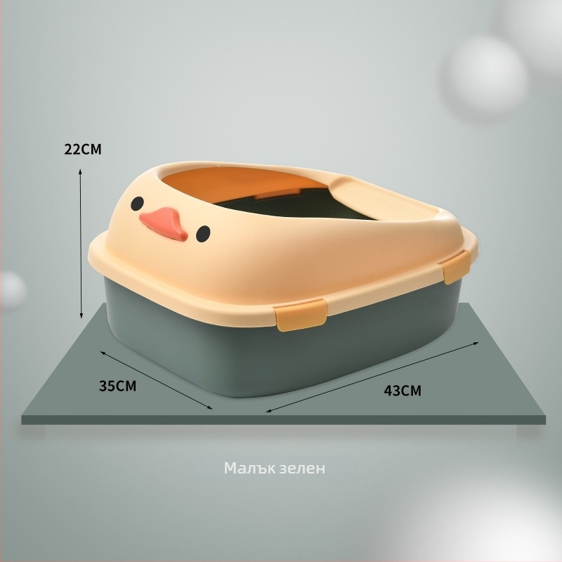 Котешка тоалетна с антипръскване, полузатворена конструкция, сваляема закопчалка, лесна за почистване, изработена от ПП