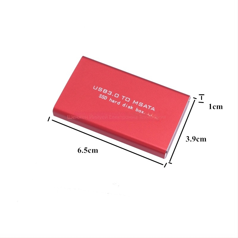 MSATA към USB 3.0 преносима кутия за SSD, YM630, алуминиева сплав, USB 3.0 интерфейс, неограничен капацитет, до 6 GB/s