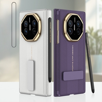 Gk Huawei Mate Xts калъф с подвижна магнитна стойка и двойно шарниране, имитираща кожа, антипадане