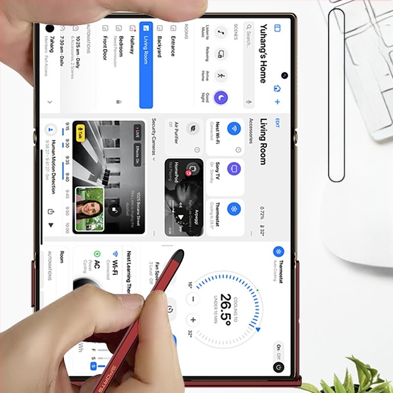 Gk Huawei Mate Xts калъф с подвижна магнитна стойка и двойно шарниране, имитираща кожа, антипадане