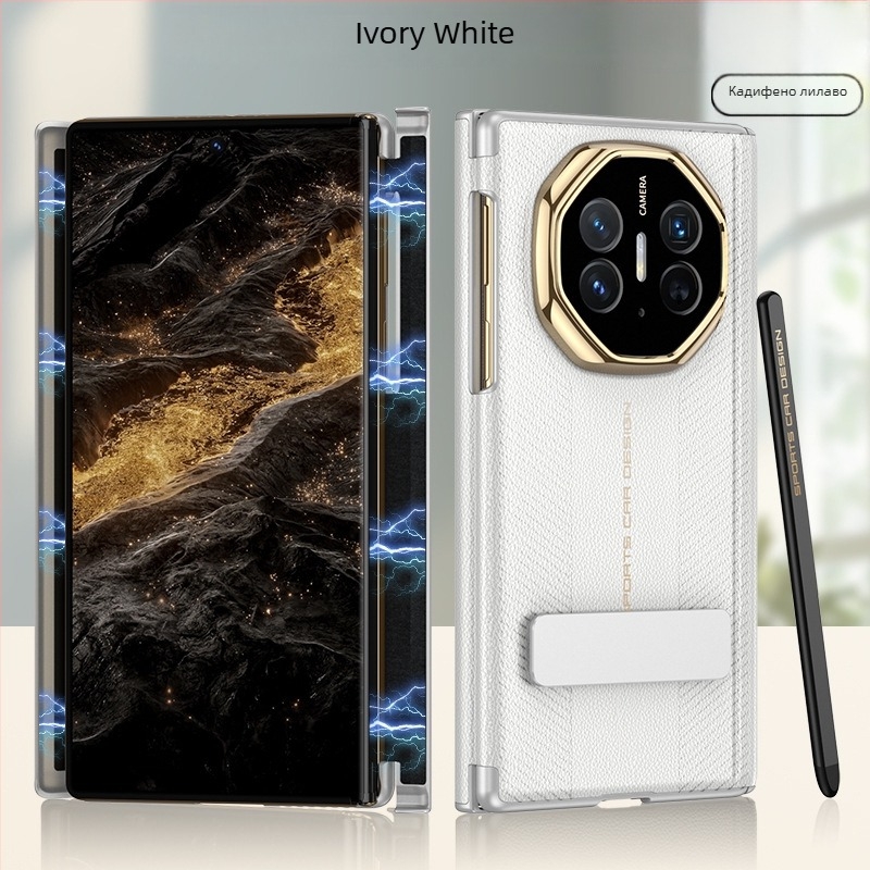 Gk Huawei Mate Xts калъф с подвижна магнитна стойка и двойно шарниране, имитираща кожа, антипадане