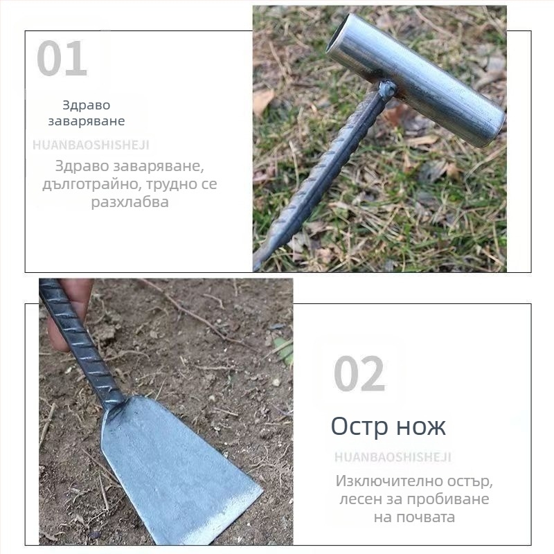 Комплект от три градински инструмента - ръчно изработени за засаждане и плевене