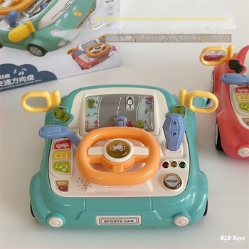 Волан за симулирано автомобилно шофиране за деца с музикална функция, пластмасов, с батерийно захранване, за възраст 4–6 години.