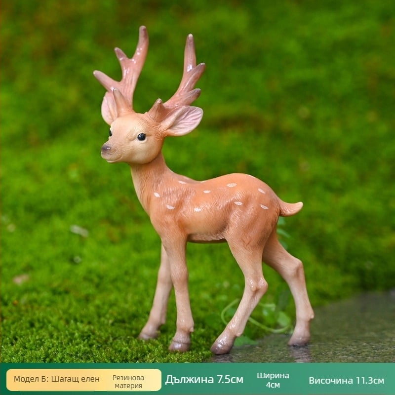 Фигура на елен от смола за настолен декор, пасторален стил, категория: Животни, опаковка: картон
