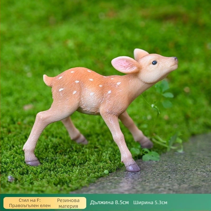 Фигура на елен от смола за настолен декор, пасторален стил, категория: Животни, опаковка: картон