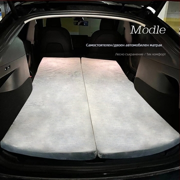 Tesla Model Y/3 съвместим автомобилен матрак от паметна пяна за къмпинг – не се надува, тегло 10 кг, носимост 300 кг, с лого