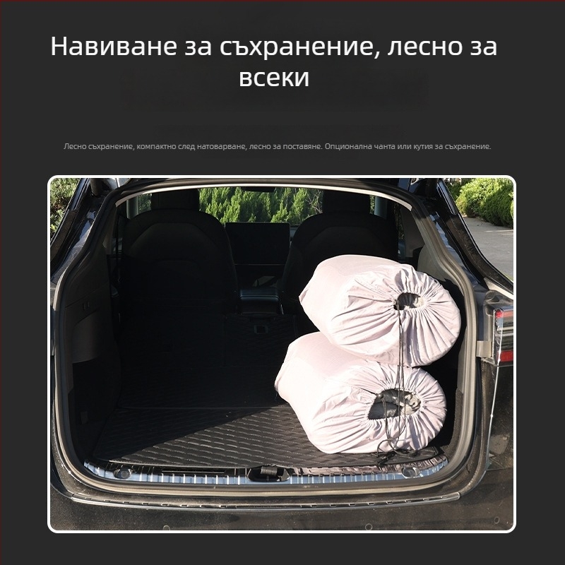 Tesla Model Y/3 съвместим автомобилен матрак от паметна пяна за къмпинг – не се надува, тегло 10 кг, носимост 300 кг, с лого