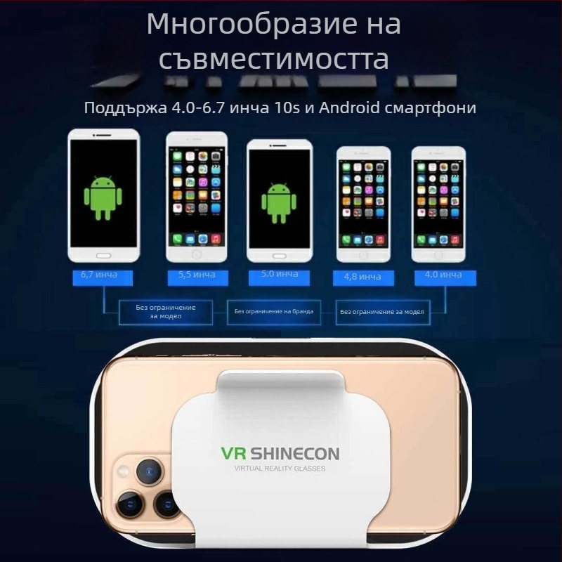 VR очила, 3D стерео кино, виртуална реалност, панорамна иммерсия, за смартфон