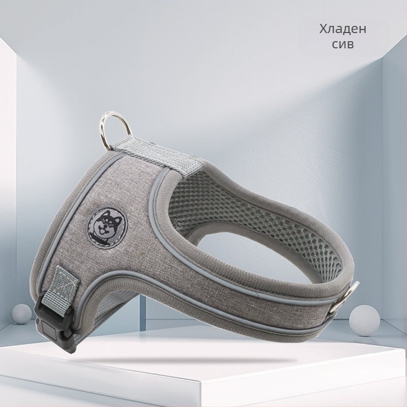 Полиестер седловиден гръден презрамник за кучета, марка Menace/Mannis, IP авторизация: Да, лицензиран частен етикет