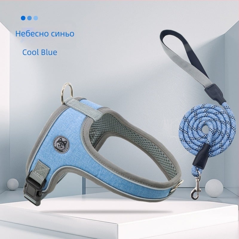 Полиестер седловиден гръден презрамник за кучета, марка Menace/Mannis, IP авторизация: Да, лицензиран частен етикет