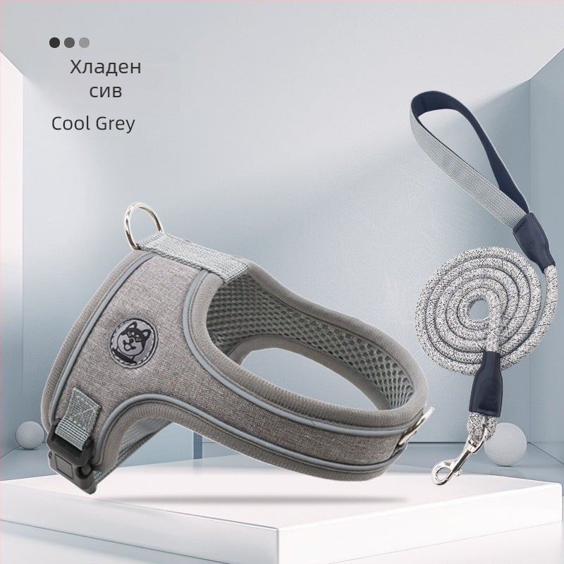 Полиестер седловиден гръден презрамник за кучета, марка Menace/Mannis, IP авторизация: Да, лицензиран частен етикет