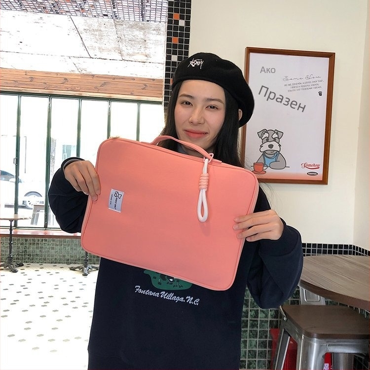 Калъф за iPad Pro с вътрешна чанта, мультяшен сладък дизайн, памучно-ленен материал, Лято 2024, Унисекс