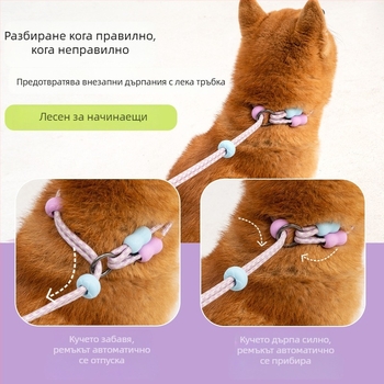 Разтегляема найлонова каишка за кучета с двойна нишка, многофункционална за големи породи, модел Zlco-046, устойчива на износване