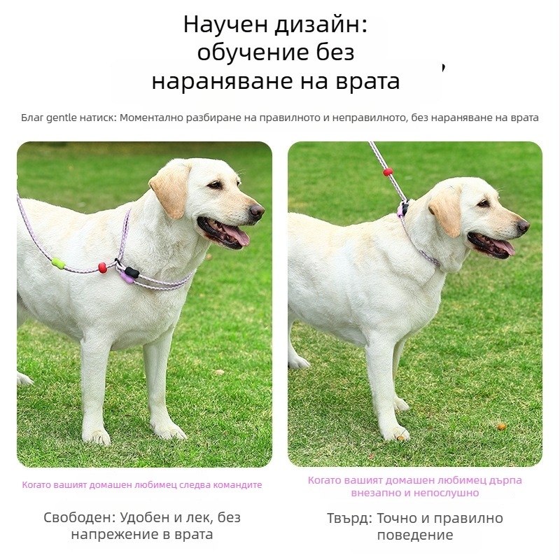 Разтегляема найлонова каишка за кучета с двойна нишка, многофункционална за големи породи, модел Zlco-046, устойчива на износване