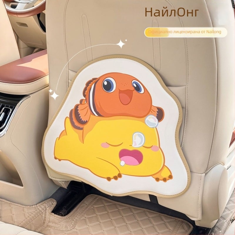 Автомобилна подпора за облегалката против удари – всесезонна кожена, пълнеж от пяна, универсална, модел Milk Dragon