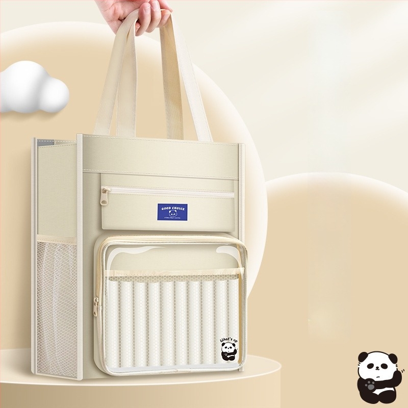 Учебна торба за ученици с анимационен дизайн, Oxford плат, цип, голям капацитет, прозрачно прозорче за документи