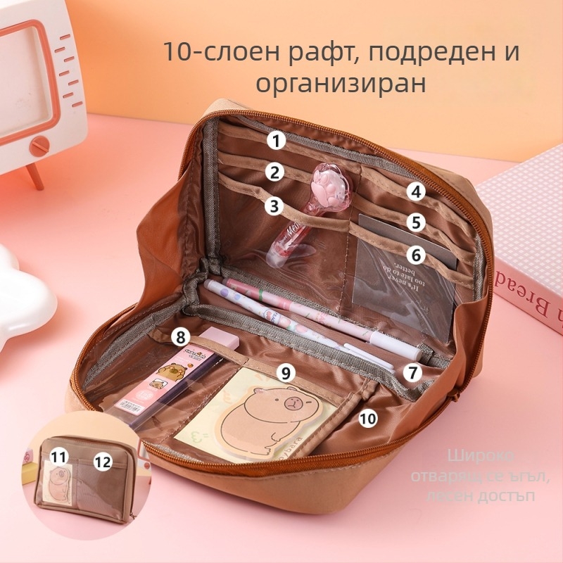 Моливник, 12 слоя, платнен, голям капацитет, стил: корейски/Инст стил