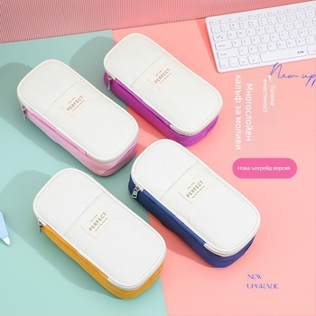 Duoxiang платнен калъф за моливи, корейска версия, многослоен дизайн, за ученици от начално и средно училище