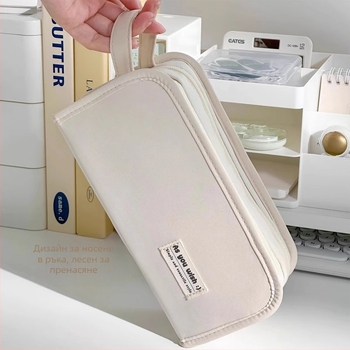 Несесер за моливи – голям капацитет, устойчив на петна, Oxford плат, корейски стил, за ученици