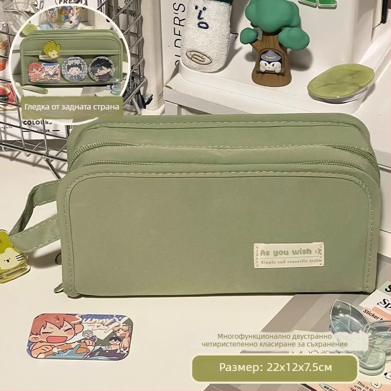 Несесер за моливи – голям капацитет, устойчив на петна, Oxford плат, корейски стил, за ученици