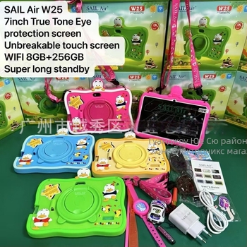 Детски таблет с удароустойчив екран, Android, четириядрен процесор, 256GB флаш памет, Wi‑Fi, двойна камера