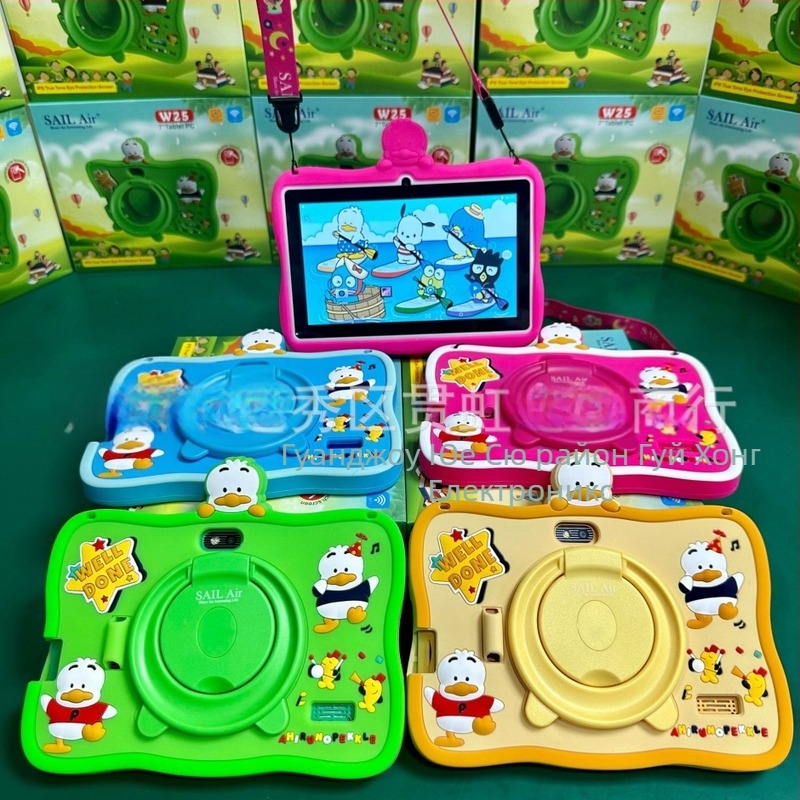 Детски таблет с удароустойчив екран, Android, четириядрен процесор, 256GB флаш памет, Wi‑Fi, двойна камера