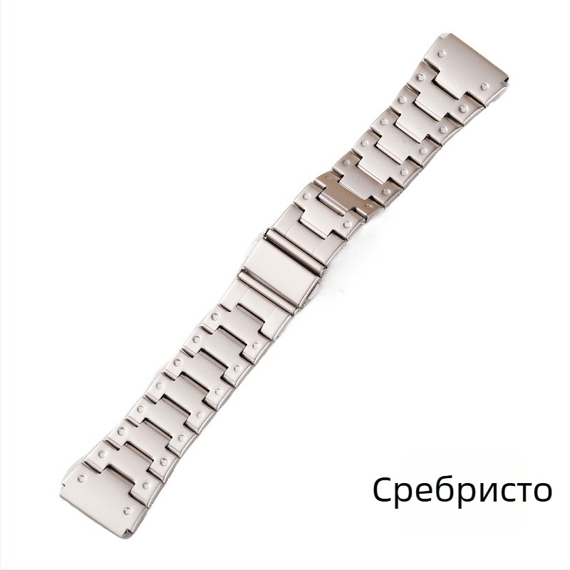 Каишка за смарт часовник от неръждаема стомана с ръб, обвит с точки, съвместима с Apple Watch и Huawei GT