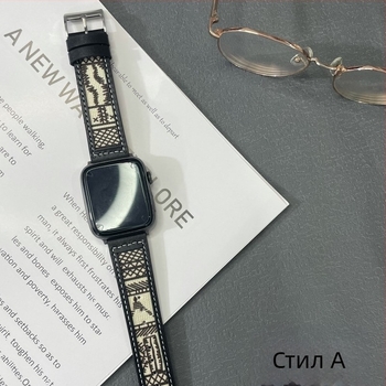 Ремък за Apple Watch, винтидж кожено платно, корейски стил, естествена кожа, 22 мм интерфейс