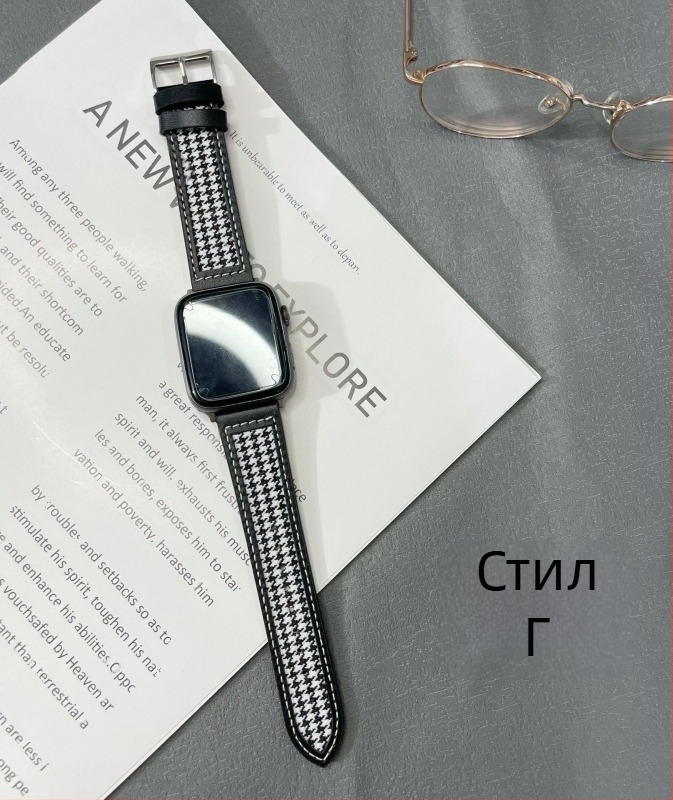 Ремък за Apple Watch, винтидж кожено платно, корейски стил, естествена кожа, 22 мм интерфейс