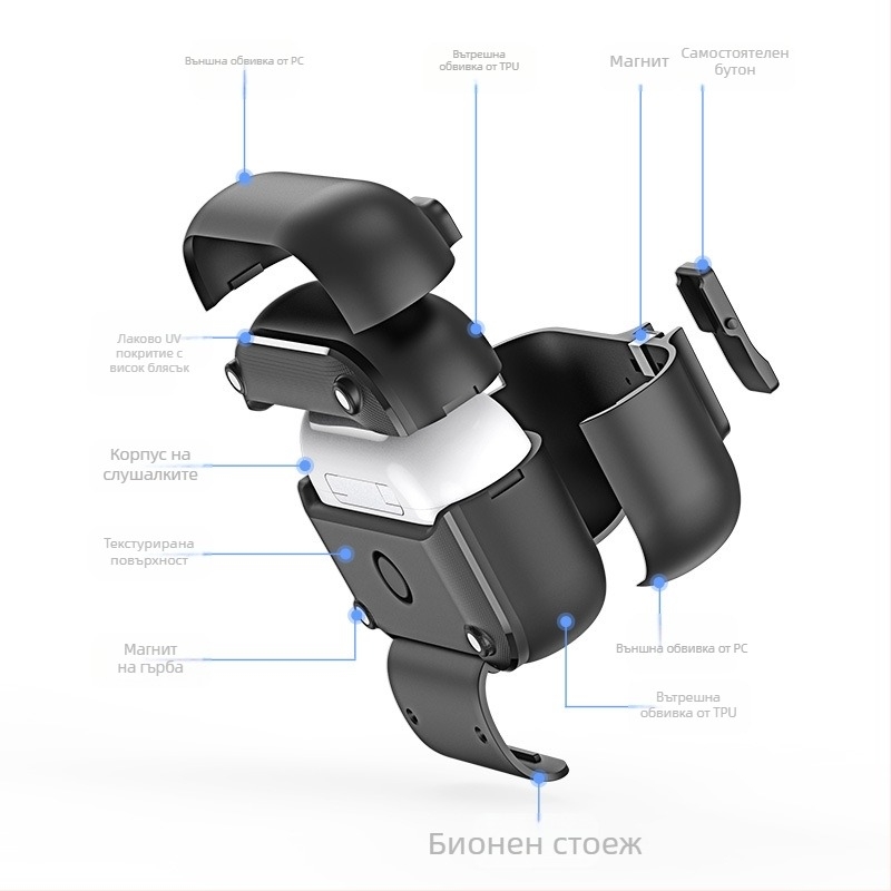 Защитен калъф за AirPods Pro 3 с поп-ъп прозорец — TPU + PC, алуминиев катинар, многофункционален и преносим корпус