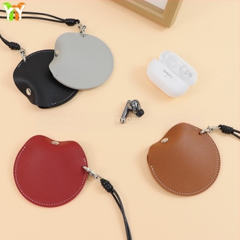 Калъф за AirPods от изкуствена кожа с релеф, портативен универсален презрамков дизайн за врата, с възможност за персонализиране за модел 13966628563