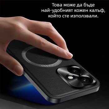 Калъф за телефон HONOR 400Pro – кожена текстура, PC корпус, анти-удар, кожена изработка