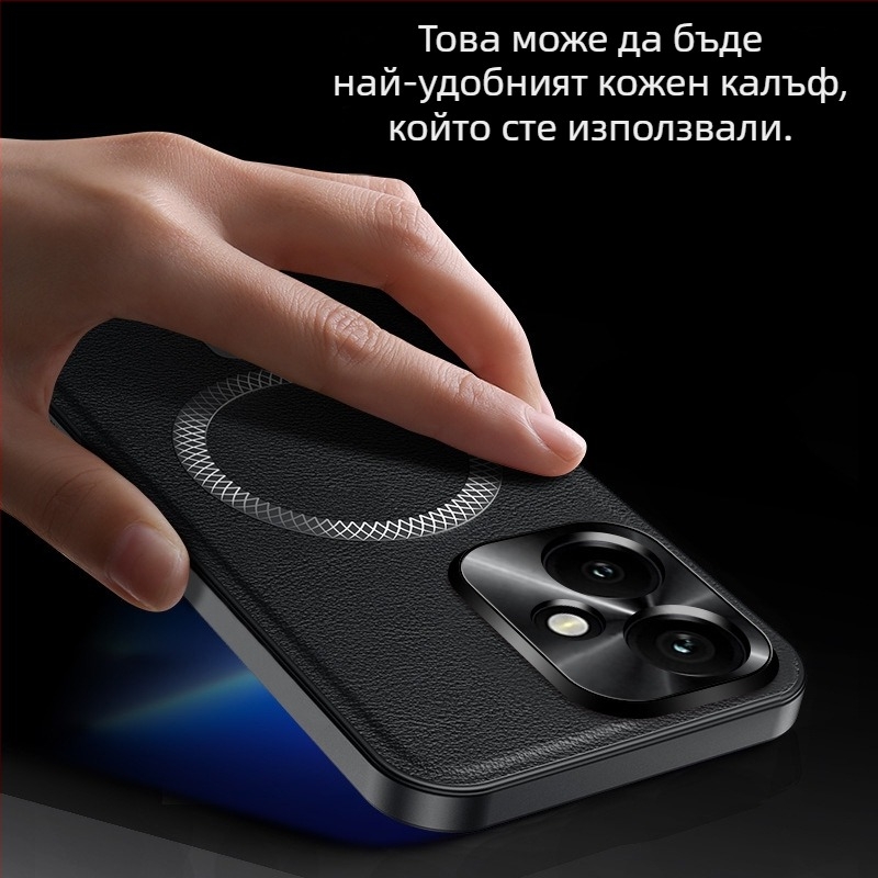 Калъф за телефон HONOR 400Pro – кожена текстура, PC корпус, анти-удар, кожена изработка