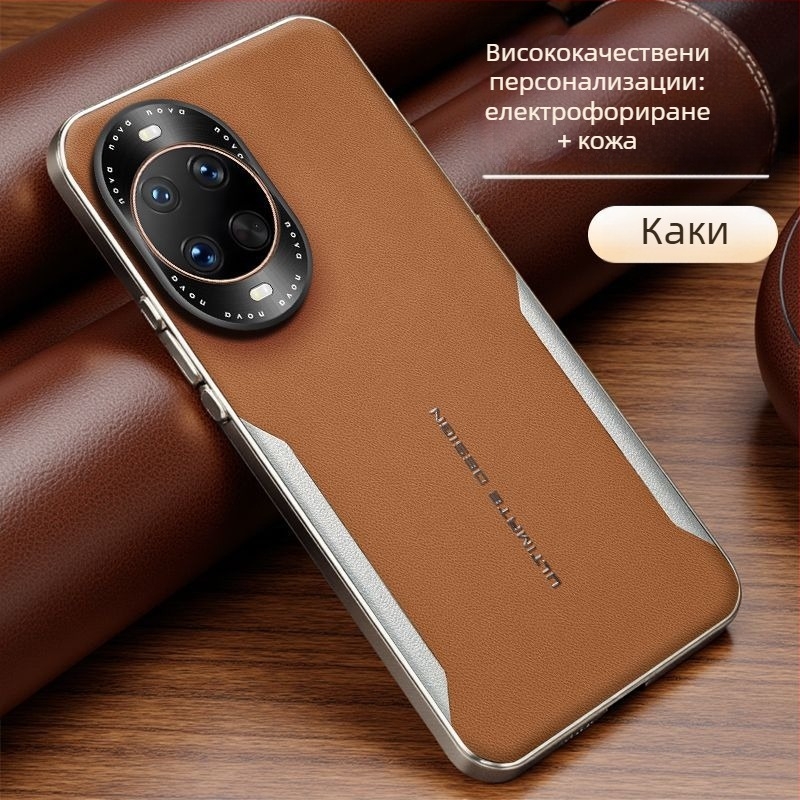 Калъф за Huawei телефон – имитирана кожа, щампована текстура, мек ръб, защита срещу изпускане