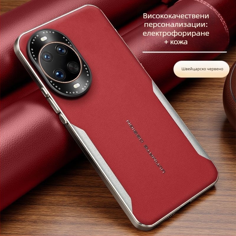 Калъф за Huawei телефон – имитирана кожа, щампована текстура, мек ръб, защита срещу изпускане