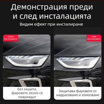 Защитен филм за фарове | Хидрогел мембрана | Едночастова формовка | Издръжлив до надраскване и износване | За фарове на Audi